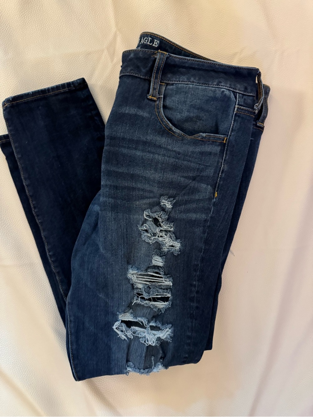 American Eagle Outfitters Navy Blue Ripped Women's Jegging